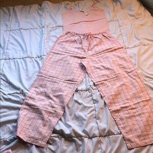 Victoria's Secret Light Pink Checkered Jumpsuit